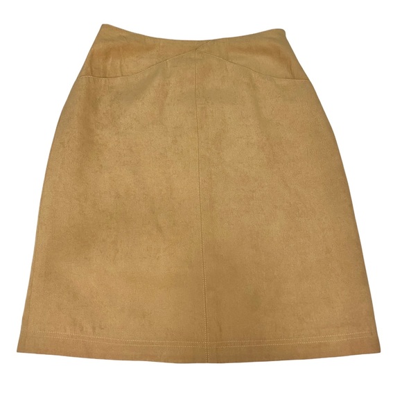 Bianco Couture Faux Suede Women’s 9 Soft Skirt Connecting Front Pockets Zipper - Picture 1 of 12